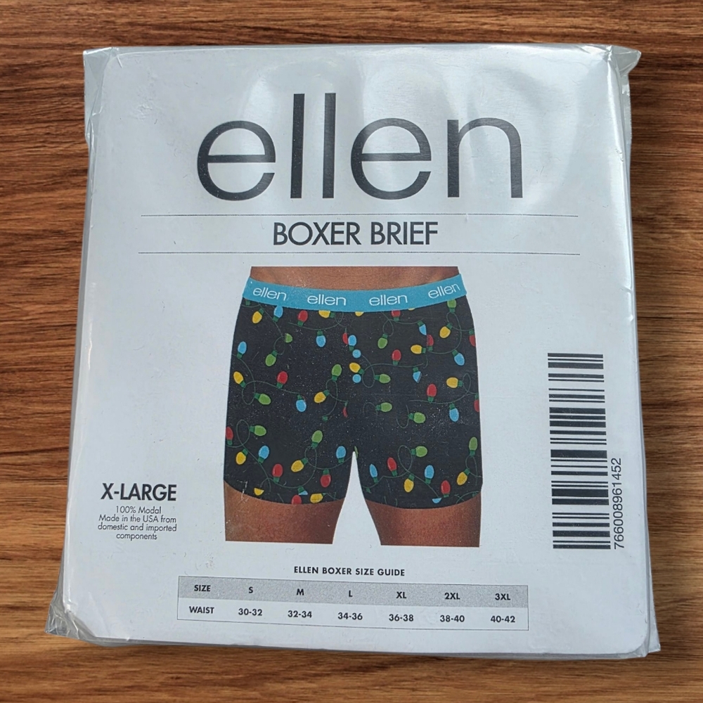 Elle Boxer Briefs - Festive Light Pattern NWT, Unopened.